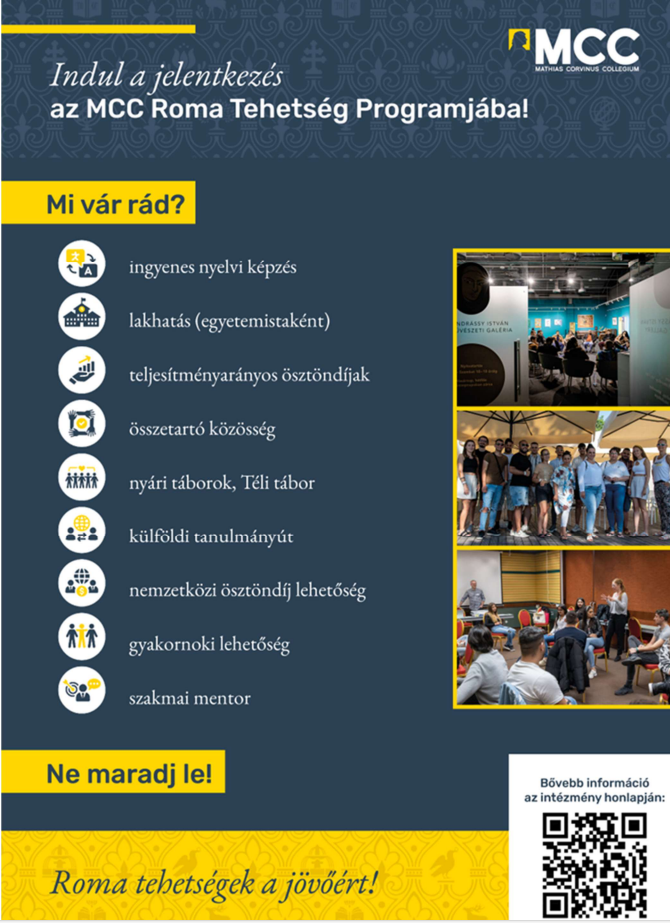 Jelentkezz az MCC Roma Tehetség Programba!